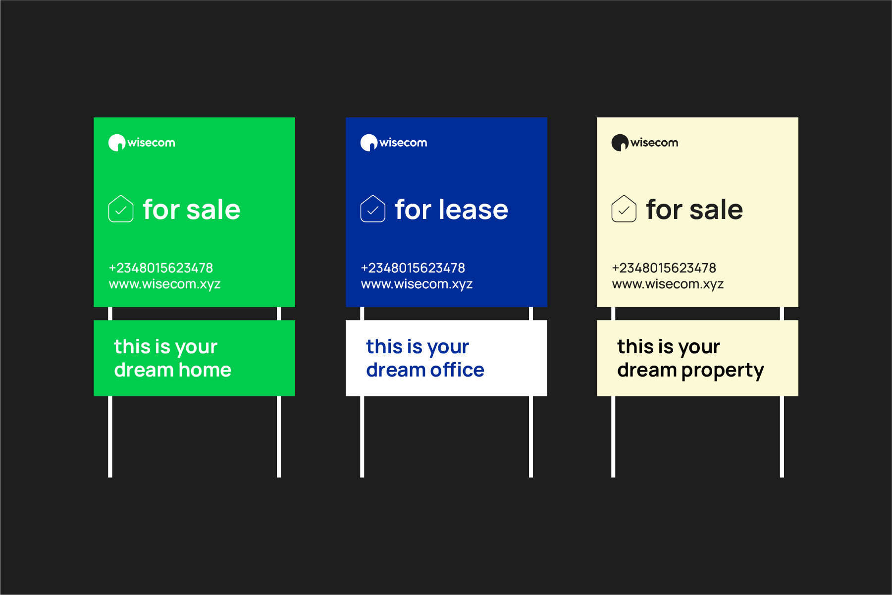 Wisecom, property signs