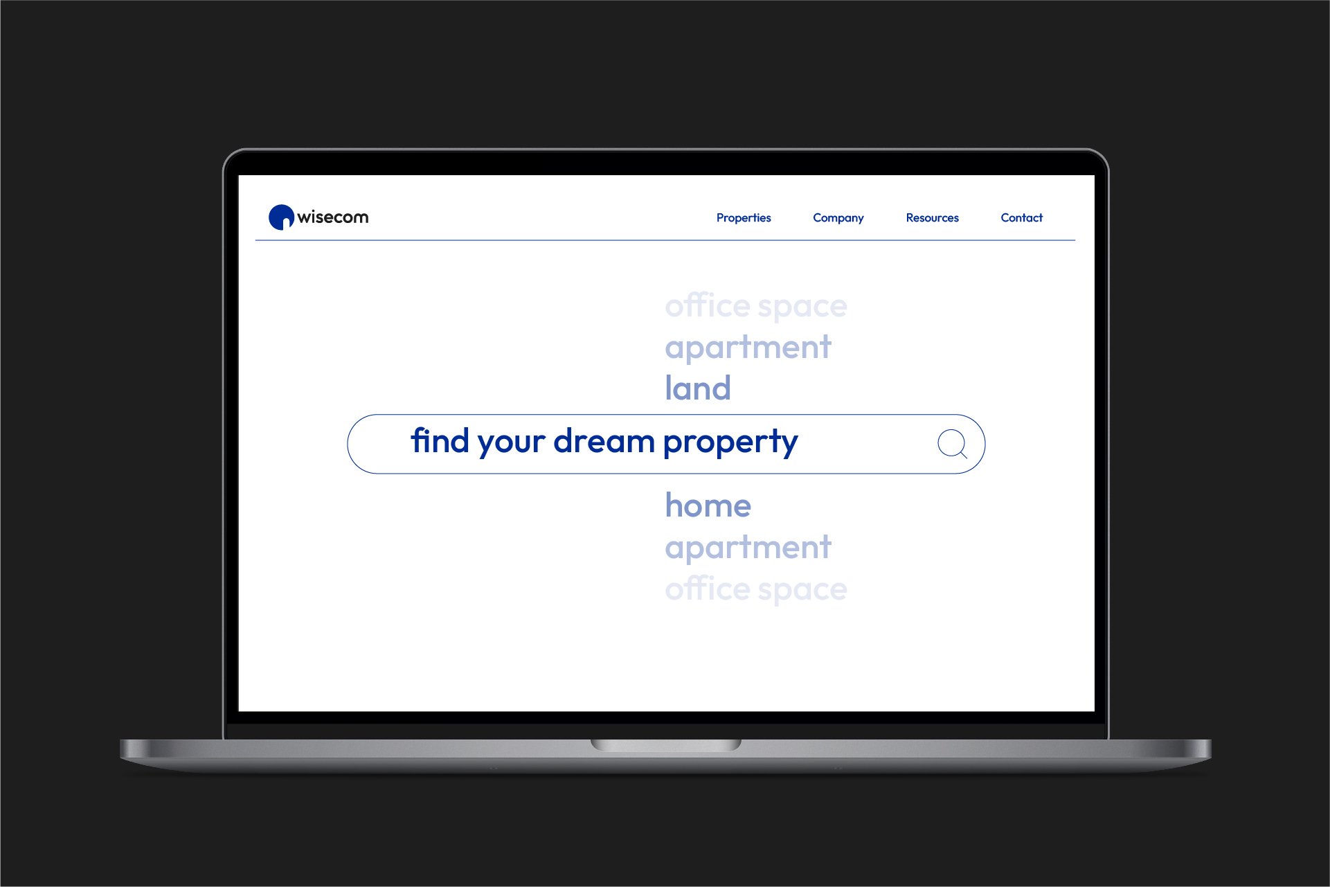Wisecom, website search feature